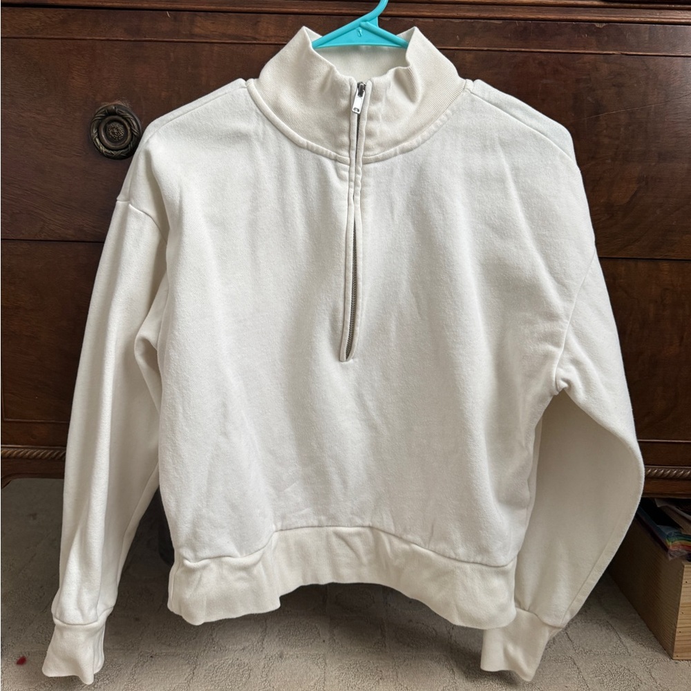 GAP Cream Quarter-Zip Pullover